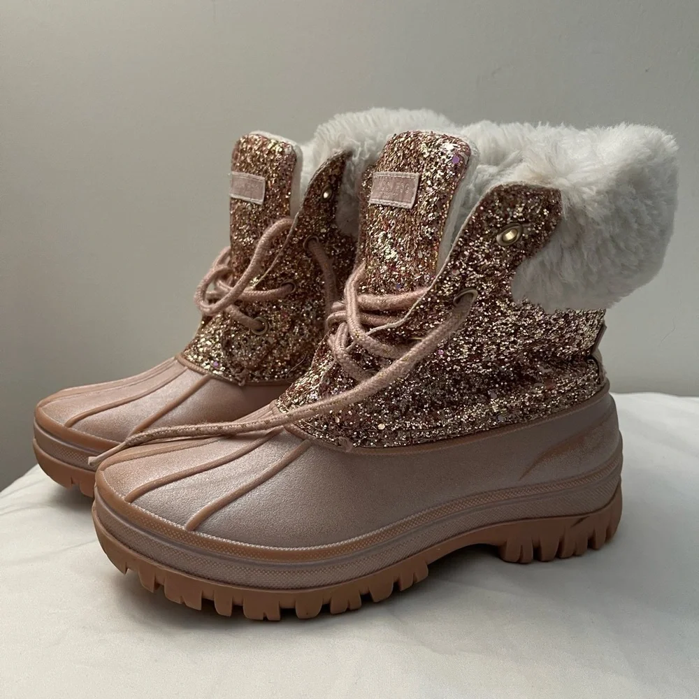 London Fog Glitter Sparkle Duck Boots- Gently used - Size 3